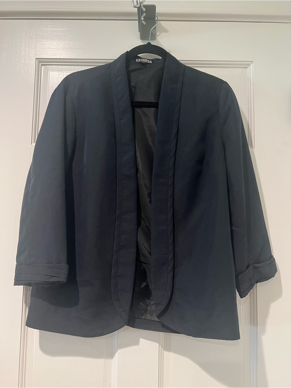 Express Black Open-Front Shawl Collar Blazer